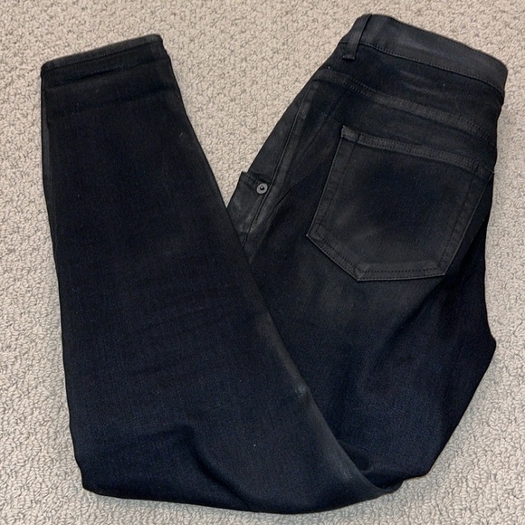 R13 Black Waxed X-Over Jeans - Picture 7 of 10